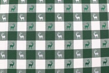Jacquard-Dekostoff beidseitig - Landhaus-Karo - Grün 