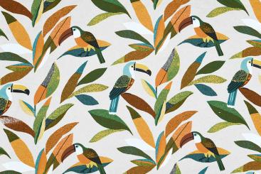 Dekostoff - Bunter Tukan 