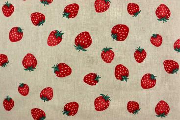 Dekostoff Leinen-Optik - Strawberry Dream 