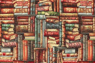Dekostoff Gobelin - Bücherei 