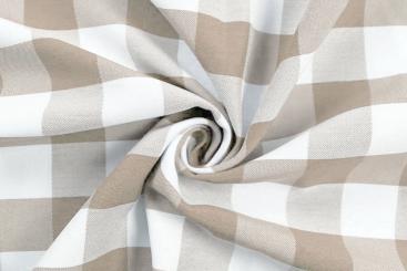 Jacquard-Dekostoff - Kariert - Beige 