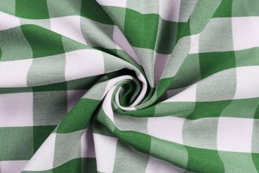 Jacquard-Dekostoff - Kariert - Grün 