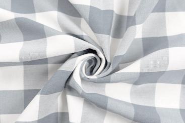 Jacquard-Dekostoff - Kariert - Hellgrau 