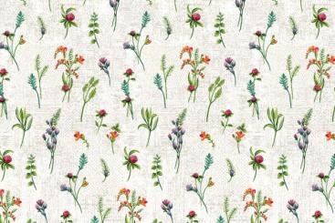 Dekostoff Gobelin - Leinenoptik - Blümchen 