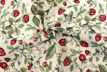 Dekostoff Gobelin - Erdbeer-Liebe 
