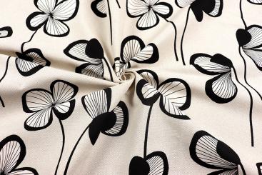Dekostoff deluxe - Line Art Flowers 