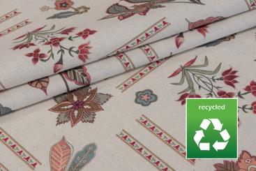 Recycelter Dekostoff mit Ethno-Motiv 