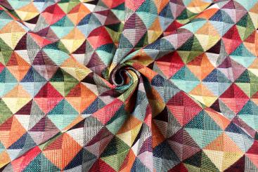 Gobelin-Stoff mit bunten Rauten 