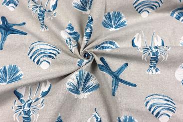 Dekostoff in Leinenoptik mit maritimem Motiv 