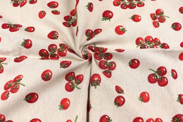 Deko-Stoff in Leinenoptik mit Tomaten 