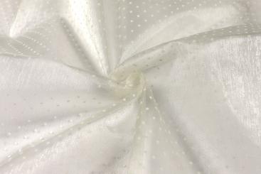 Beflockter Organza mit Tupfen - Champagner 