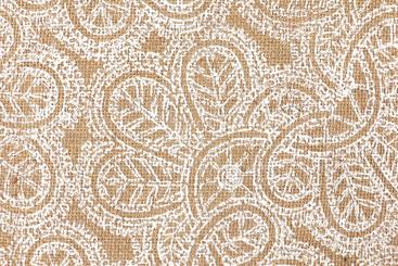 Beflockte Jute mit Spitzenmuster 