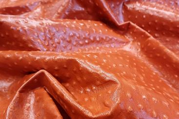 Echtes Rindsleder - Strauß - ganze Haut - B-Ware Terra