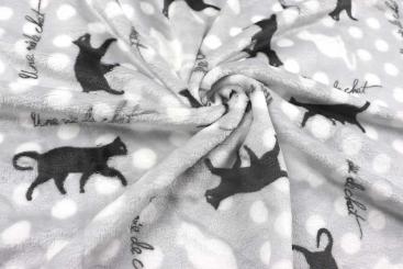 Weicher Fleece mit Katzen 