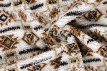 Fleece Sherpa mit geometrischen Muster 