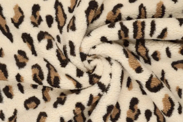 Fleece Sherpa mit wildem Leo Muster 