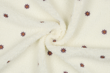 Fleece Sherpa mit gestickten Blumen 