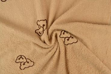 Bestickter Teddy-Stoff mit Bären 