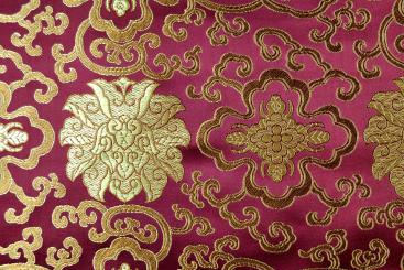 China-Kunstseide - Ornament - Bordeaux 