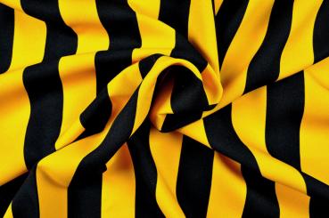 Allroundstoff Block-Streifen - Schwarz/Gelb 