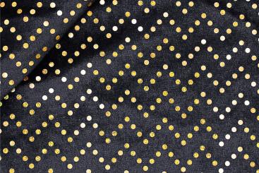 Pannesamt mit goldenen Pailletten - Schwarz 