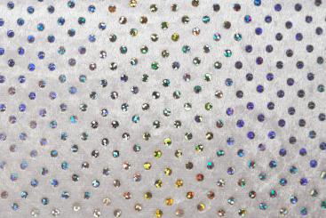 Pannesamt mit Pailletten - Weiß 