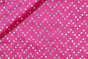 Pannesamt mit Silberpailletten - Pink 