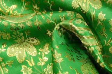 Brokat - Happy Paisley - Grün/Gold 