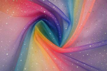 Organza-Stoff - Rainbow Twinkle 