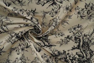 Brokat Stoff mit Toile de Jouy 