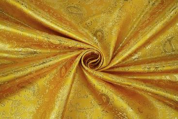 Brokat Stoff mit Paisley Muster - Gold 