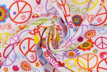Universalstoff mit Hippie Motiv 