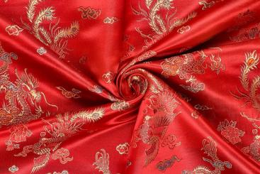 Brokat - Asia Dragon - Rot 