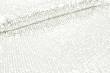 Paillettenstoff exklusiv - Weiß 