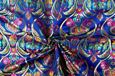 Brokat-Stoff Babuschka - Blau 