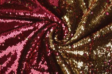 Pailetten-Wende-Stoff - Pink and Gold 