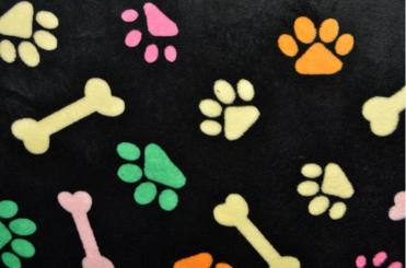 Kuschel-Fleece - Neon Pfötchen 