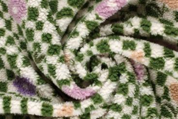 Fleece Sherpa mit Blumenkaro 