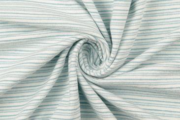 Sommersweat gestreift - Aqua garngefärbt 