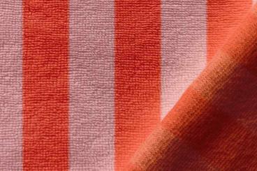 Frottee Bambus mit Streifen - Mandarine 