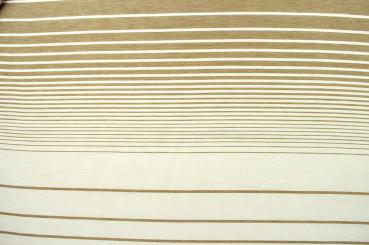 Gardinenstoff - Streifenfolge Valencia - Hellbraun/Creme 