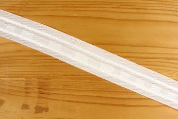 Gardinenband 3er-Falte, 2-fach Stoffzuschlag - 26 mm - Weiß 