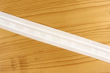 Gardinenband 4er-Falte, 3-fach Stoffzuschlag - 26 mm - Weiß 