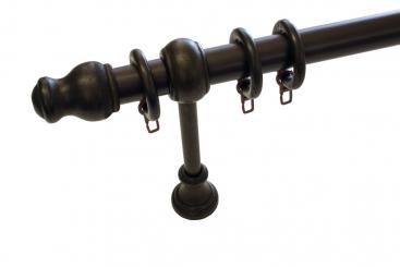 GARDINIA Stilgarnitur - Holz-Gardinenstange Lugano Classic - Ø 28 mm - 160 cm - Kolonial 