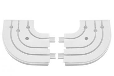 GARDINIA 1 Paar Rundbogen für Vorhangschiene 3-läufig mit Endstück - Weiß 
