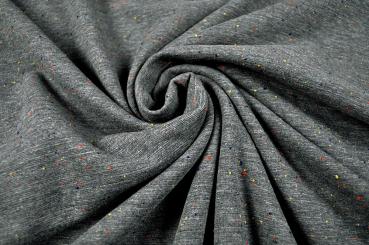 Jersey-Stoff Flanell - gesprenkelt - Dunkelgrau 