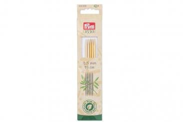 Strumpfstricknadeln Prym 15 cm - 3,5 mm Bambus 