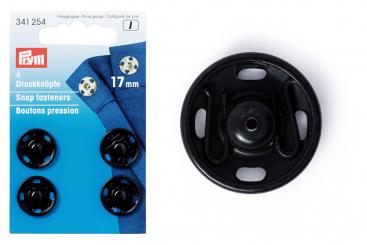 Annäh-Druckknöpfe 17 mm Schwarz - 4 Stück 