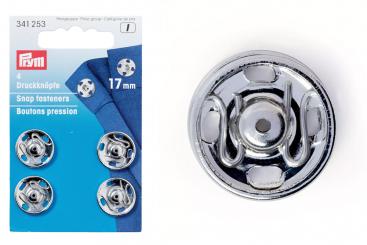 Annäh-Druckknöpfe 17 mm Silber - 4 Stück 