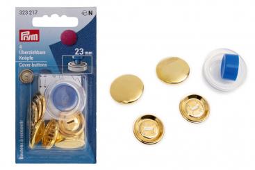4 überziehbare Knöpfe 23 mm Gold 